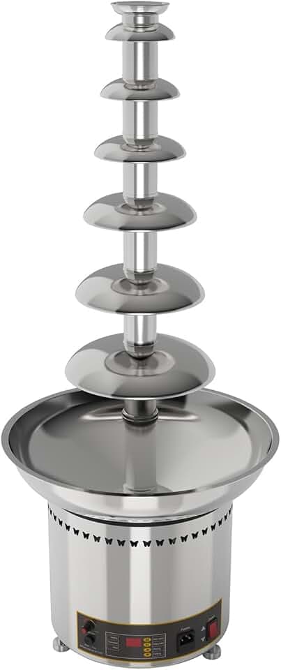 Chocolate Fountain 110V Electric 7-Tiers Larger Digital Chocolate Fountain Melting Machine Heating Fondue Fountain,8kg of chocolate