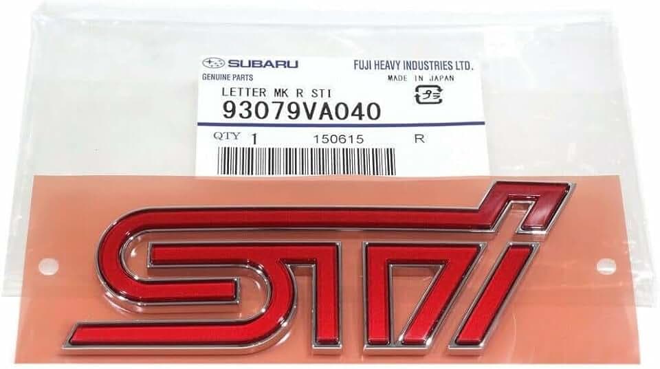 Subaru Rear STi Badge Trunk Emblem for 2015-2018 Impreza WRX STi - 93079VA040 - Genuine OEM