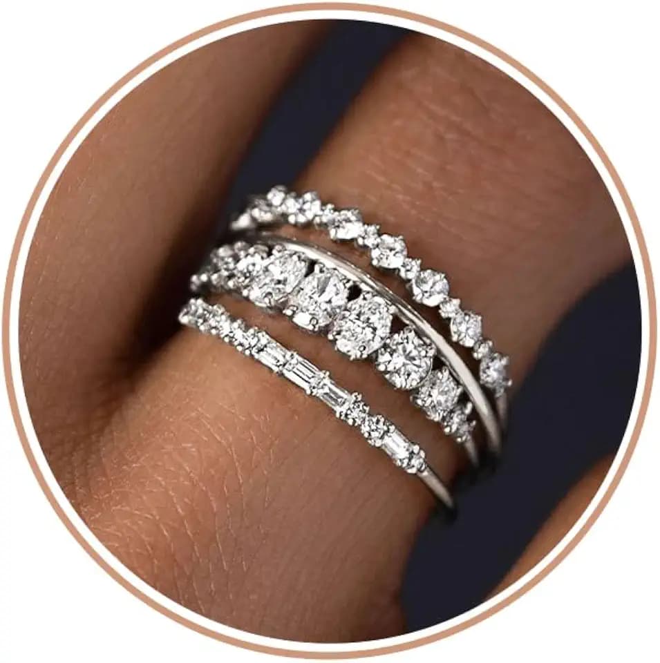 TOBENY Gold Rings for Women Non Tarnish Stackable Wedding Engagement Bands