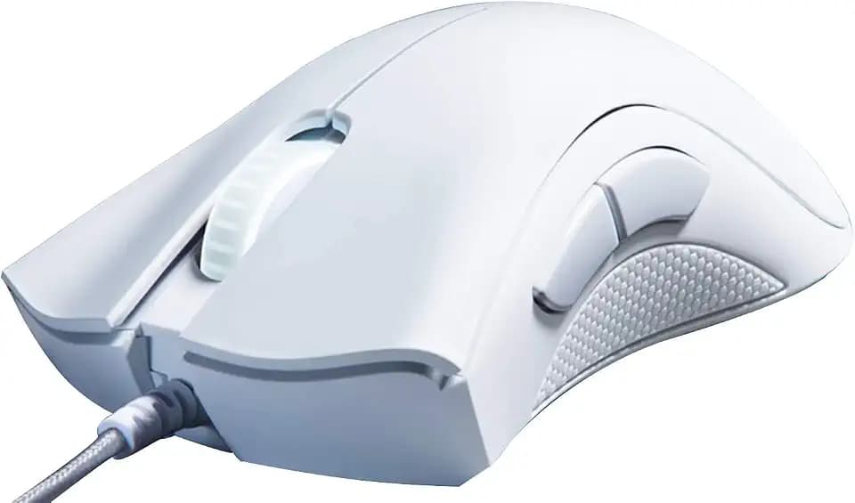 Razer DeathAdder Essential Gaming-Maus: Optischer Sensor mit 6400 DPI, 5 programmierbare Tasten, mechanische Schalter, gummierte Seitengriffe, Weiß