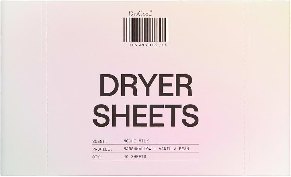 DedCool, Dryer Sheets, Mochi Milk, Fabric Softener, 40ct