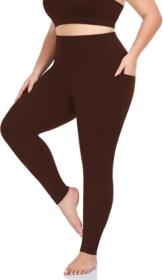 MOREFEEL Plus Size Leggings for Women with Pockets XL-5XL Black Yoga Pants