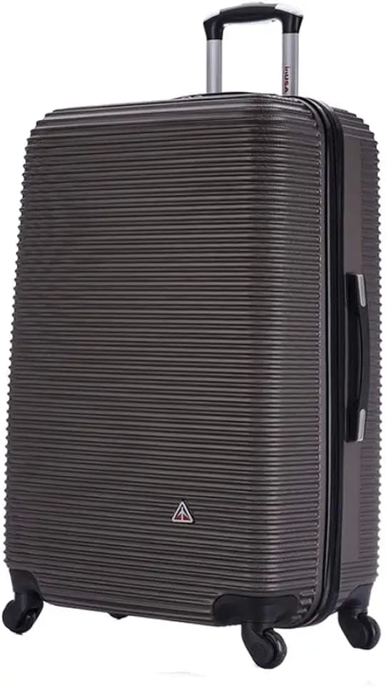 InUSA ROYAL Hardside Spinner Luggage with Ergonomic Handles | Spacious Travel Suitcase with Four Spinner Wheels and Studs | 28 Inch Large Hardside Spinner Luggage | Brown