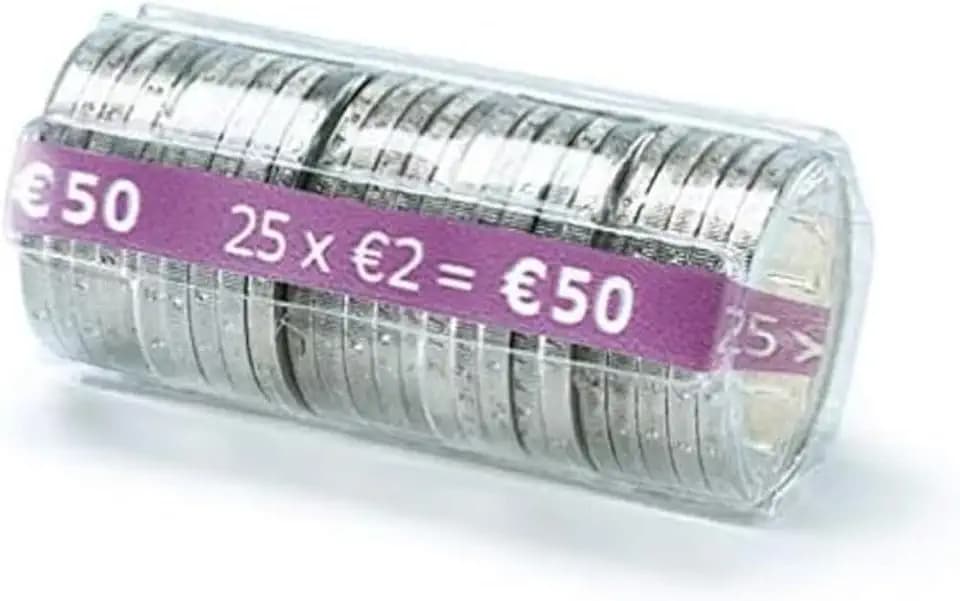 Münzetui, 2,00 Euro, 100 Stück, Transparent, Münzpackung