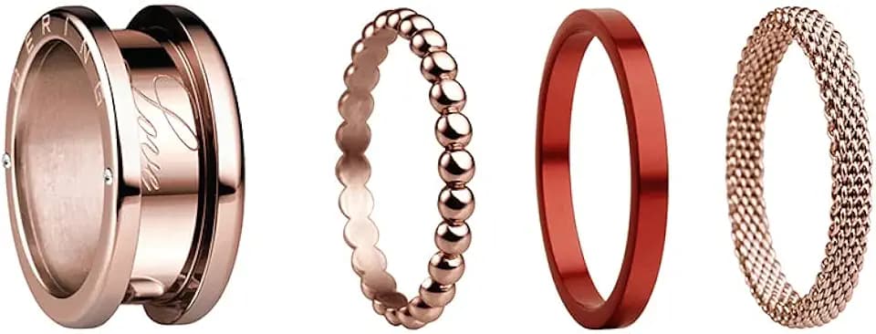 BERING Damen Ring in glänzendem roségold - Arctic Symphony Collection aus Edelstahl - Symphony-Set-D
