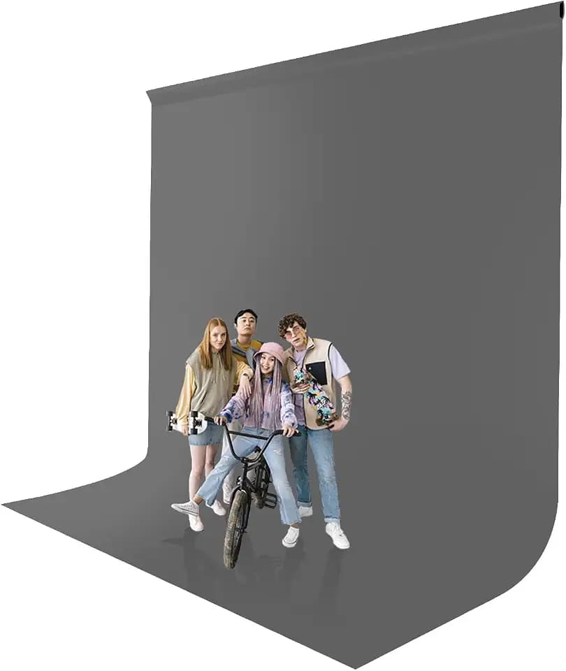 Julius Studio 10 x 16 ft. Gray Background Screen Photo Video Studio Soft Fabric Backdrop, Pure Gray for Portrait Photography Photo Studio, JSAG486