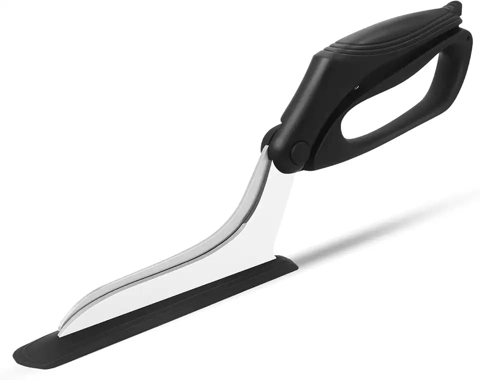 Pizzaschere, Pizzaschneider Schere mit festem Boden und komfortablem Griff, lebensmittelechte Edelstahlklingen, scharfe Schneidklingen, Schwarz
