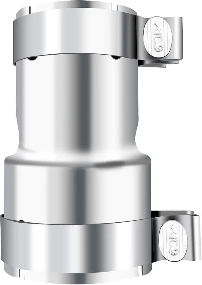 Stainless Steel 2.5 to 3 Inch Exhaust Adapter, 2.5" ID to 3" ID Exhaust Reducer Connector Pipe with Clamp