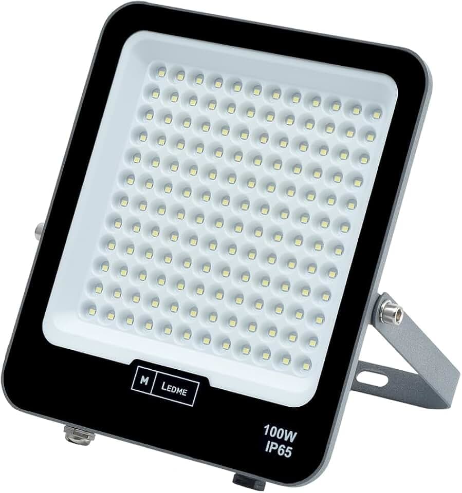 M Ledme - LED Fluter Napoli Plus 100W, 12000 Lumen, IP65 dimmbar, neutrales Licht (4000K), Außenbeleuchtung, Verwendung für Garten, Terrasse, Parkplatz, Hotel, Gebäude usw.