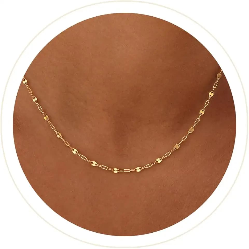 Robaice Necklaces for Women, 14K Gold/Silver Plated Chain Necklace