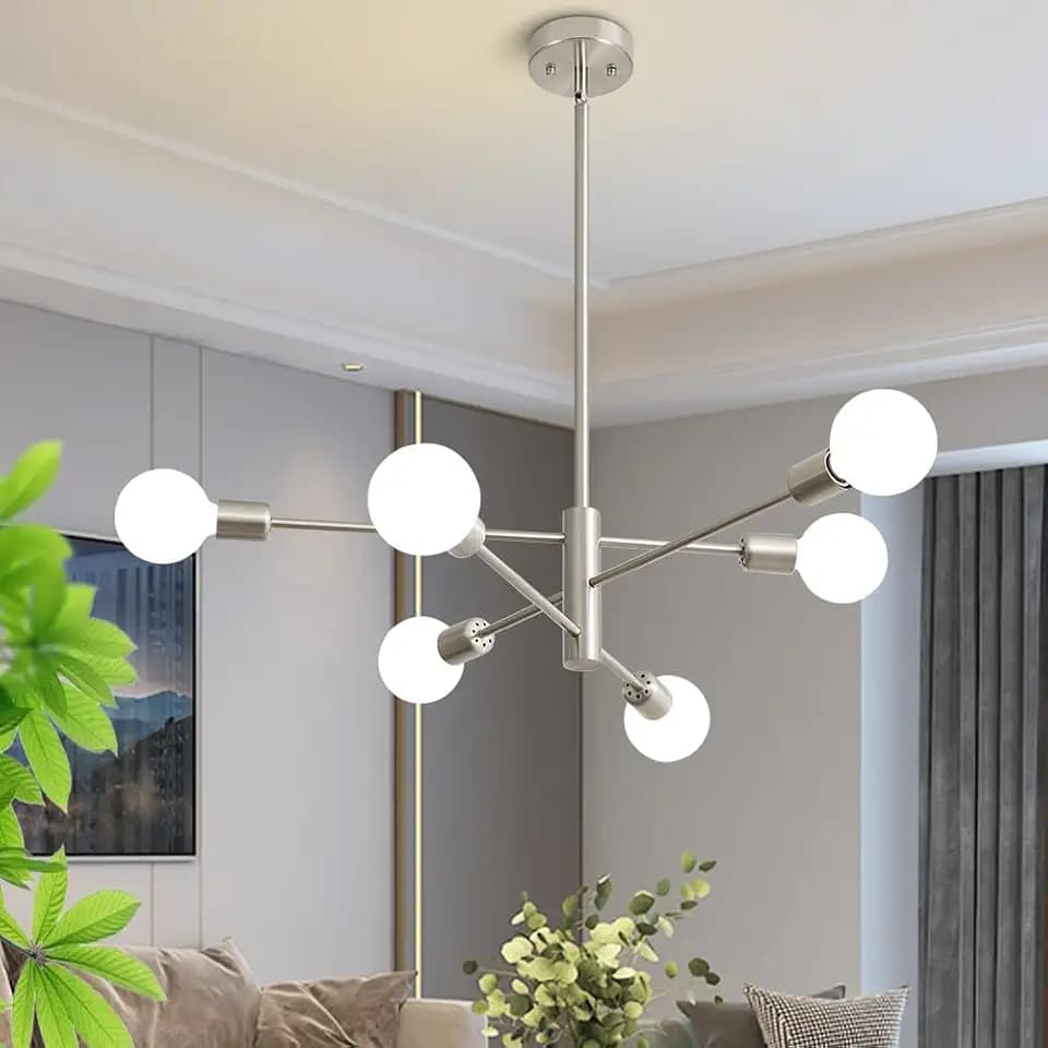 Chandeliers for Dining Room Brushed Nickel 6Light Modern Kitchen Chandelier