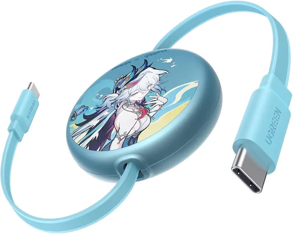 UGREEN Nexode 100W Retractable Cable Honkai: Star Rail, Glacier Blue, 3.3ft