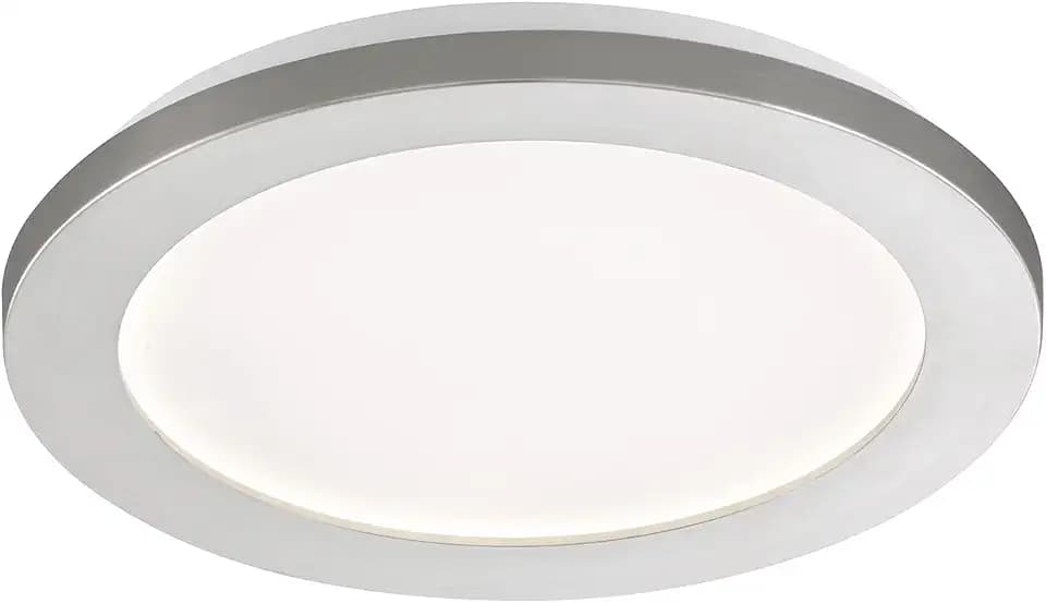 Fischer & Honsel | Deckenleuchte, Badleuchte, Gotland | nickelfarben| matt| Acrylglas - weiß| D: 22,00 cm | Ausladung Decke: 3,00 cm| dimmbar| 1x LED 10,0W 3000 K| 1400 lm| EEG: E | 20996
