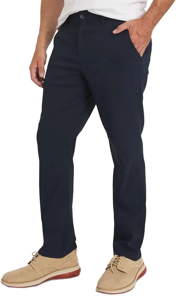 Weatherproof Vintage Mens Casual Pants - Regular Fit Ultra Stretch Flat Front Chinos | Lightweight Work & Travel Pants