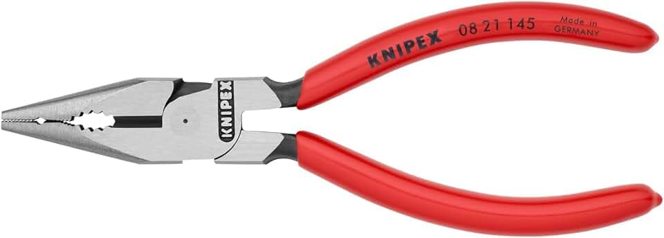 KNIPEX Tools - Needle-Nose Combination Pliers (0821145SBA), Red
