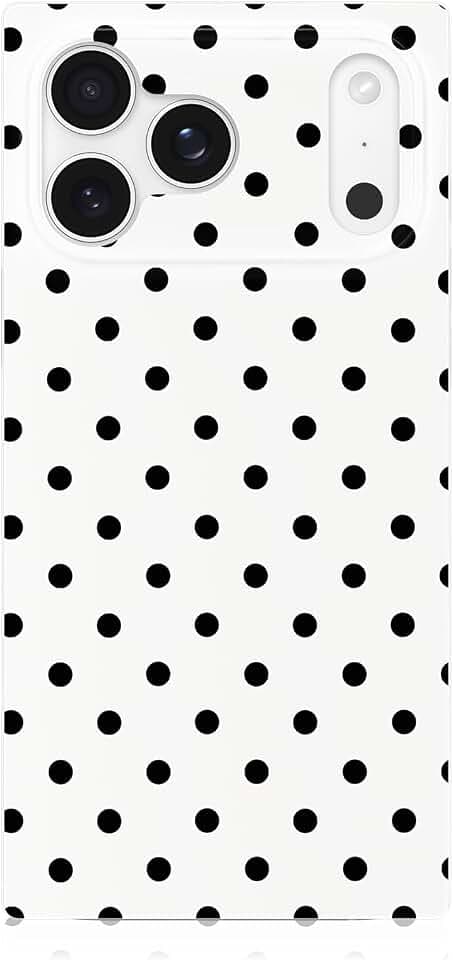Flaunt Official Square iPhone 17 Pro Max Case - White Polka Dot