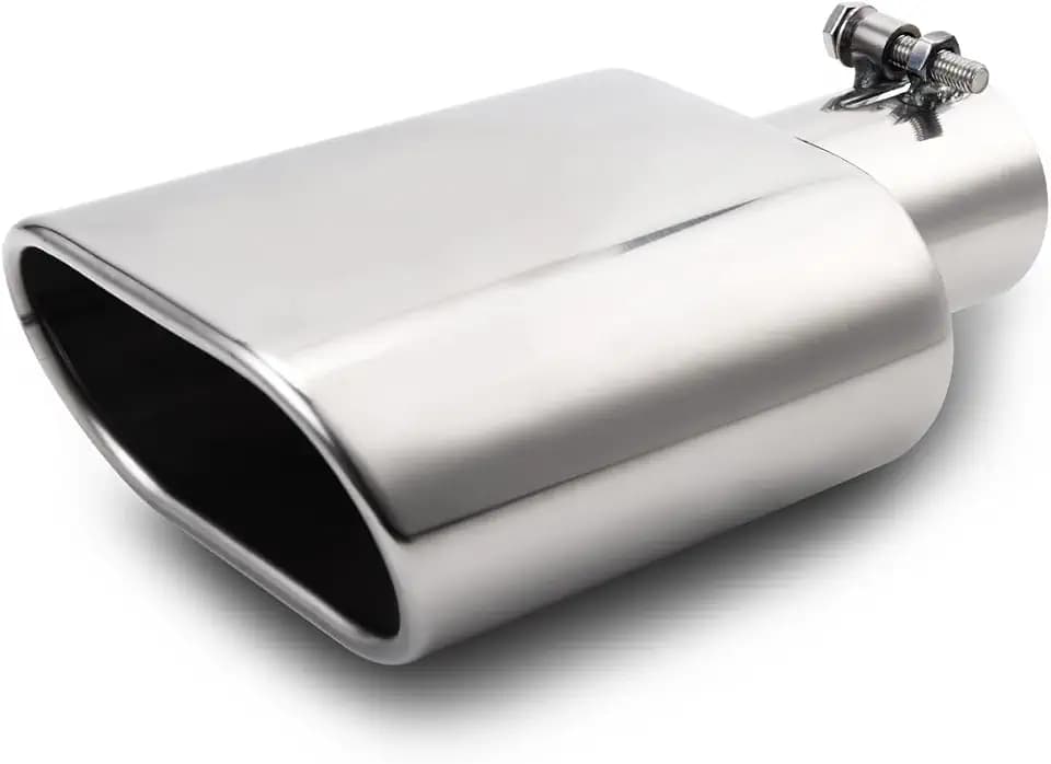 A-KARCK Rectangle Exhaust Tip 2.25" Inlet, Polished Square Exhaust Tailpipe Tip 3" x 5.5" Outlet 9.5" Long, Bolt on Design Easy Installation