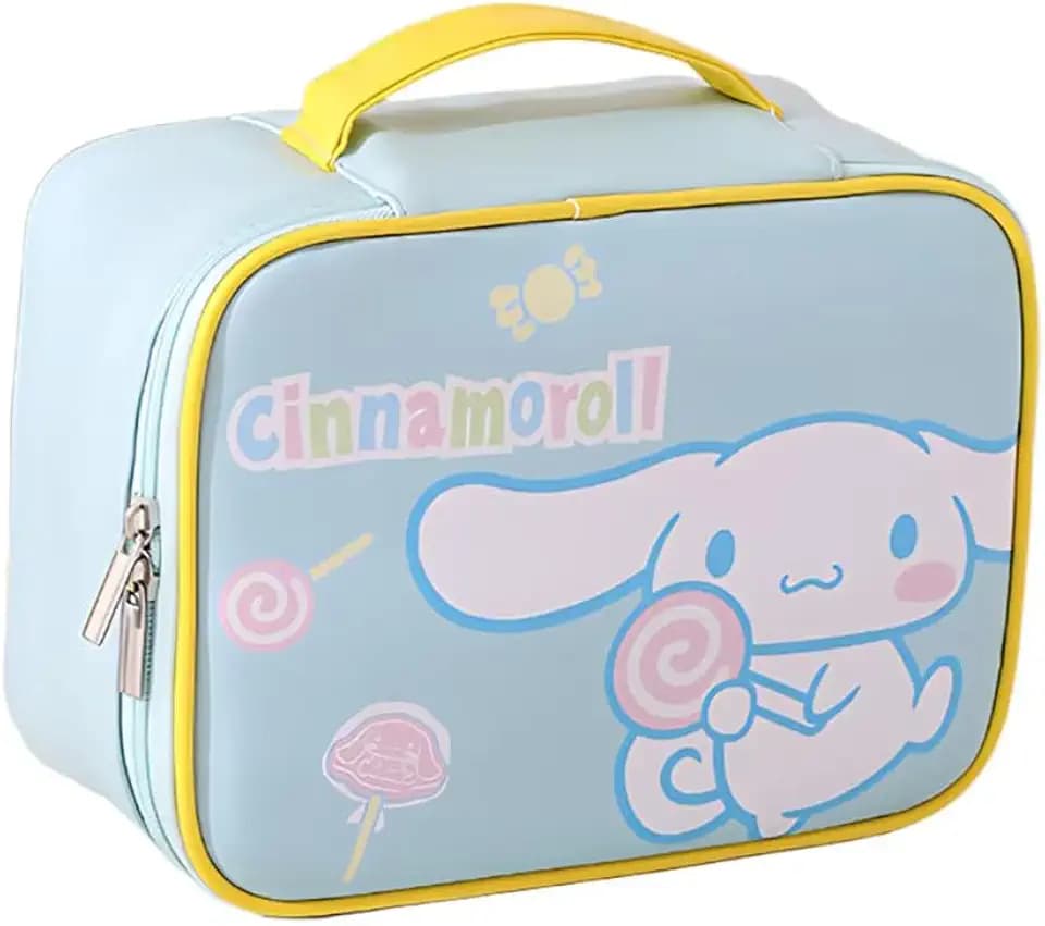 Makeup Bag – Cinnamoroll Makeup Organizer, Travel Toiletry Bag for Women & Girls | Cute Cosmetic Bag, Train Case for, Travel Bag, Toiletry Bag for Women, Make up Storage (Blue Cinamoro)