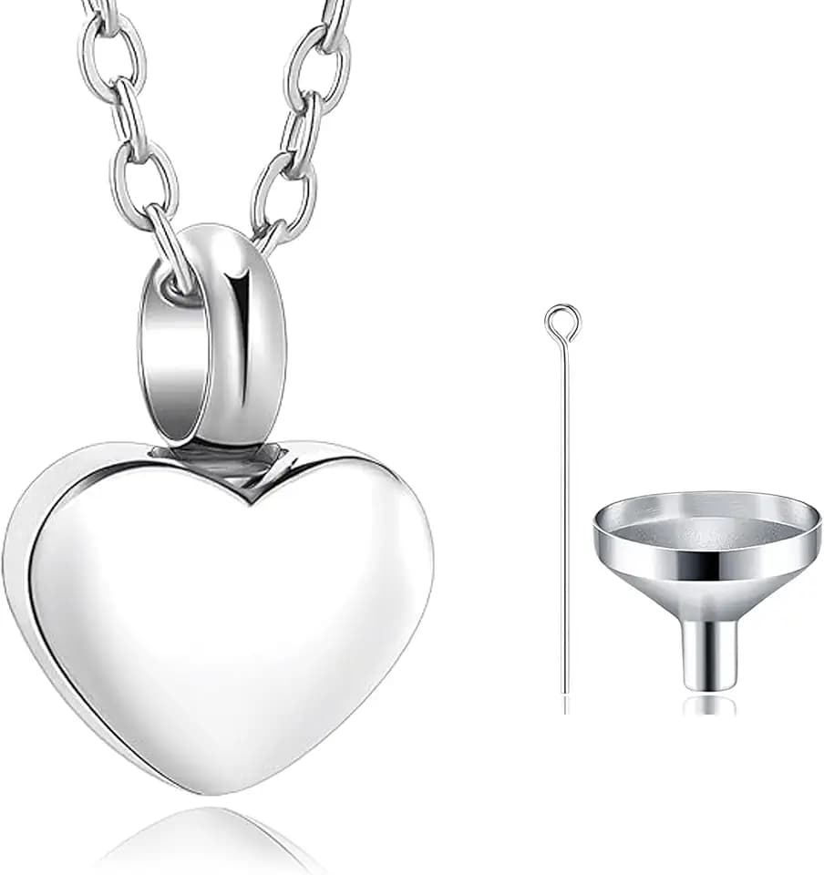 Ash Necklace Heart Urn Necklaces for Ashes Stainless Steel Necklace Pendant for Women Tiny Memorial Ashes Pendant Jewelry