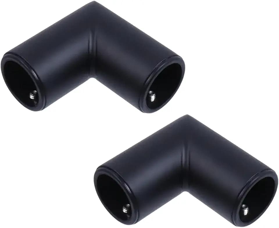 90 Degree Elbow Connector, 1 Inch Pipe, Black, 2Pcs