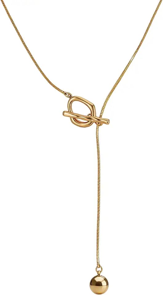 Gold Necklace for Women & Y Shape Adjustable Layered Pendant Drop Necklaces