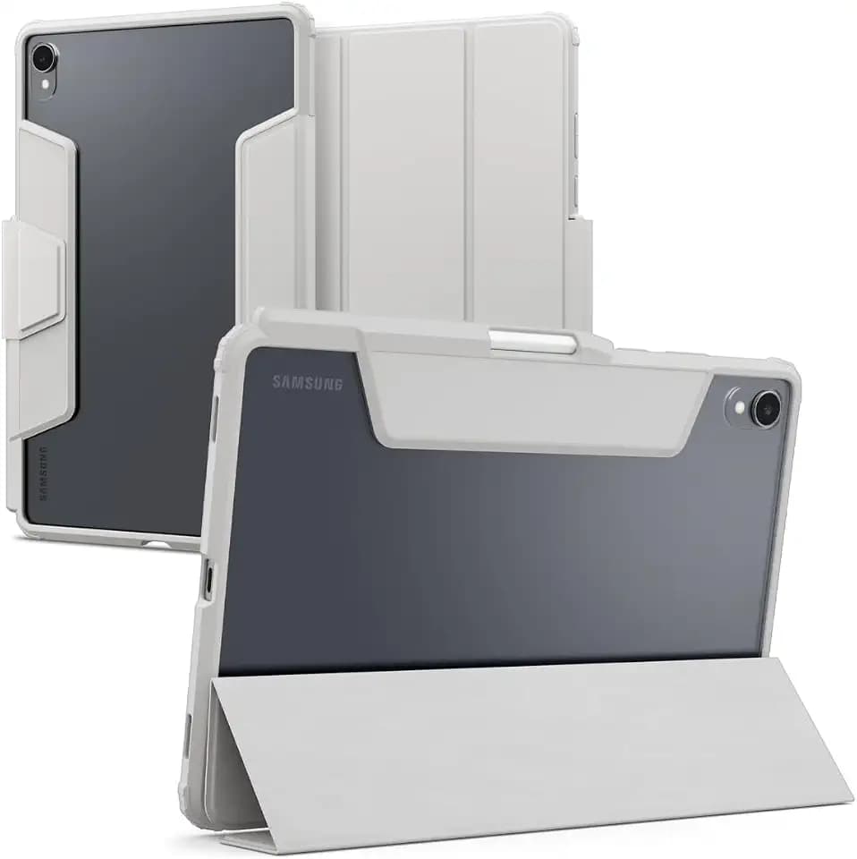 Spigen for Galaxy Tab S11 Case (2025), Ultra Hybrid Pro Protective Tri-Fold Cover with Transparent Back and S Pen Holder, 11 Inch, Gray