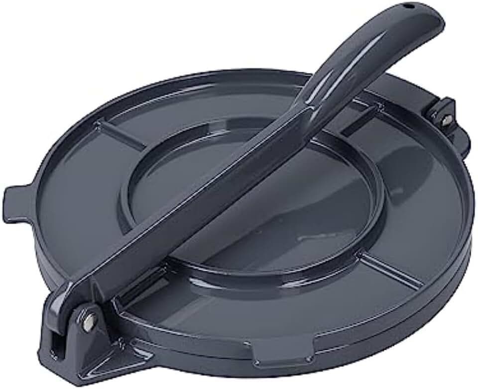 KitchenCraft World of Flavours Mexikanische Tortilla-Presse in Geschenkbox, Aluminium, 20 x 20 x 9 cm
