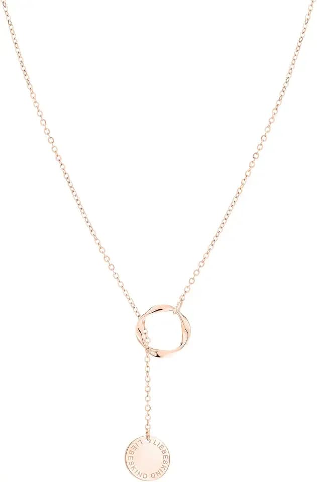 LIEBESKIND BERLIN Damen Infinity Schmuck – Elegante Ketten und Armbänder mit organisch geformten Infinity-Anhängern aus Edelstahl – Größenverstellbar in verschiedenen Farben - 2 verschlungene Ringe