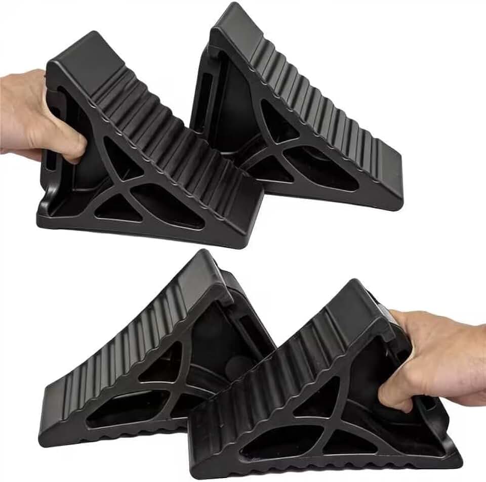 Wheel Chocks for RV Trailer Car Camper Durable Safty Block 4 Pack