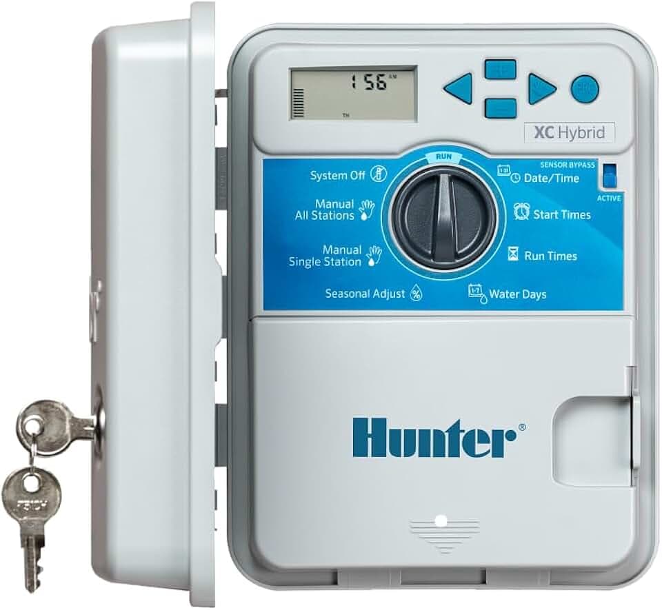 Hunter XC Hybrid Sprinkler Timer, 6-Zone Battery Irrigation Controller