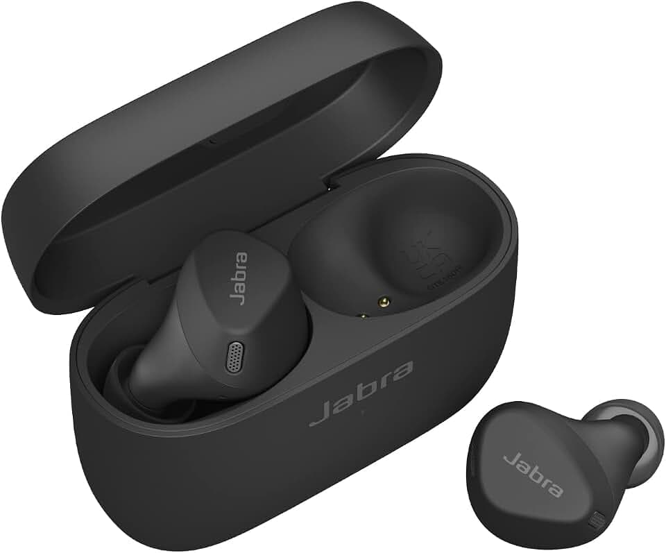 Jabra Elite 4 Active In Ear Bluetooth Earbuds - True Wireless Kopfhörer mit sicherem Sitz, 4 eingebauten Mikrofonen, aktiver Geräuschunterdrückung und anpassbarer HearThrough Funktion - Schwarz