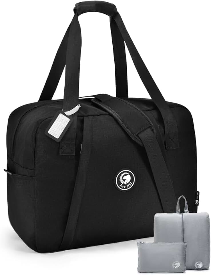 BAGZY Eurowings Kabinengepäck 40x30x25 cm 30L Reisetasche mit Nassfach Leichter Wasserdicht Cabin Bag für Flugzeug Carry on Luggage Weekender Tasche für Sport Hospital Männer Frauen Schwarz