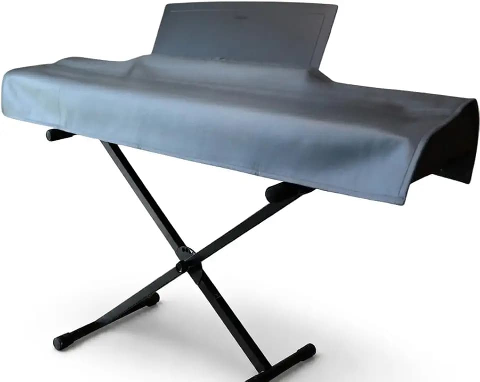 88 Keys Piano Keyboard Dust Cover PiuColor, Designed by Professional Pianist, Music Stand Compatible, Washable Digital Piano Cover, Blends with Your Room, Japan Design (Saxe Blue)