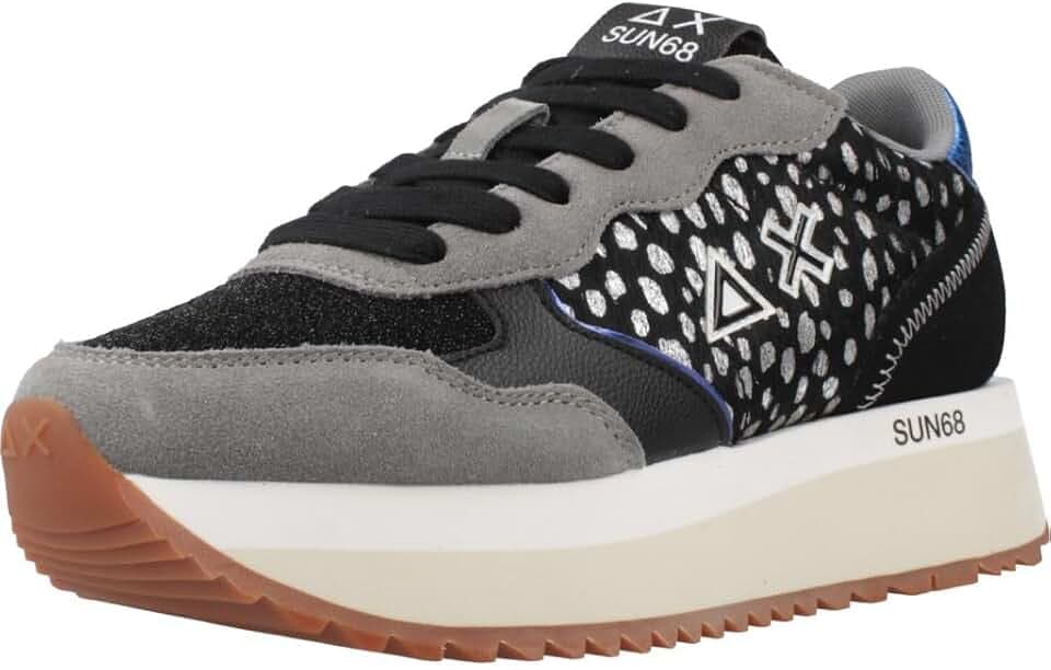SUN68 Damen Big Ally ANIMALIER Sneaker, S1134 Black/MEDIUM Grey, 41 EU