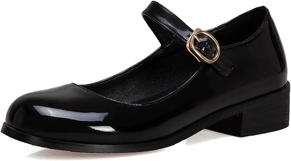 Bellirala Womens Patent Mary Jane Flats Closed Toe Comfortable Shoes