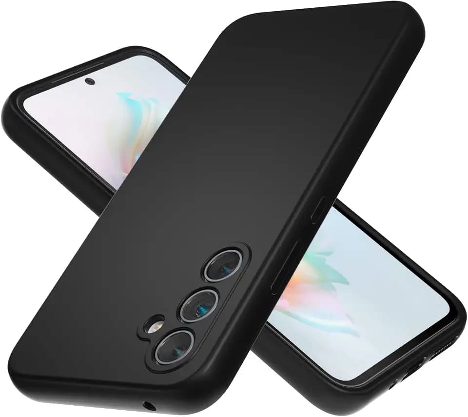Galaxy A54 5G Case 6.4 inch, Soft Liquid Silicone Protective and Anti-Scratch Microfiber Lining Shockproof Compatible with A54 5G Cover (Carbon Black)