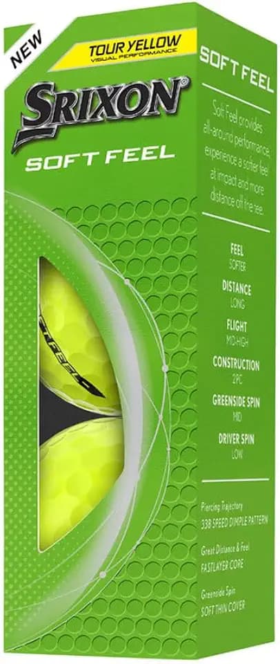 Srixon Soft Feel Golf Balls (Tour Yellow, 3pk) 1 Sleeve 2025