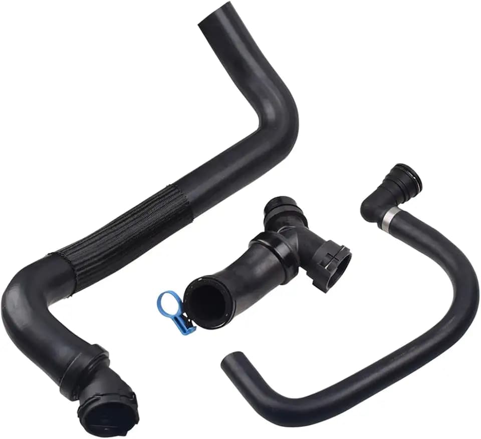 3-Piece Coolant Hose Kit for Ford F-150 5.0L V8 2011-2014, Upper Radiator Hose Y Connector Degas Hose, Replace DR3Z-8566-A CL3Z-8260-A BL3Z-8C350-A