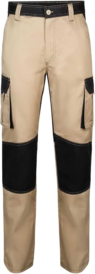 VELILLA 103020B; Hose zweifarbig mehrere Taschen; Beige Sand und Schwarz; Größe 46