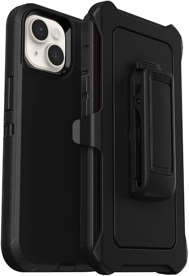 Defender Case Compatible with Samsung iPhone 15 Heavy Duty Shockproof Rugged Defender Case for iPhone 15 Phone Case 6.1 inch Black