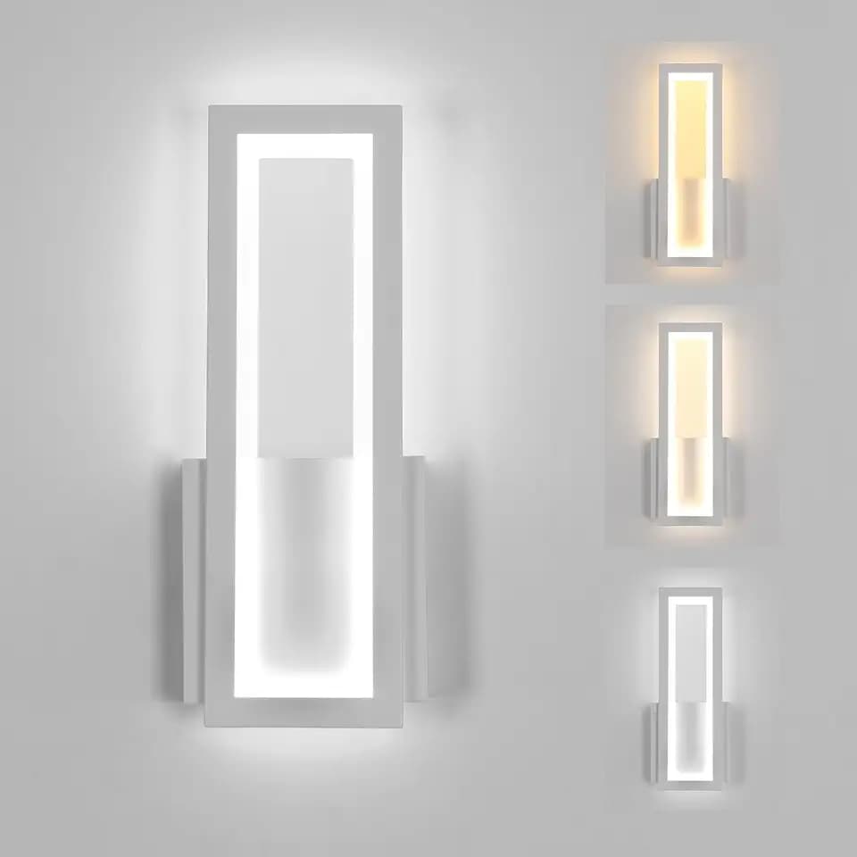Osairous Wandleuchte LED Innen Modern, 16W 1800LM 3000K/4500K/6500K, Weiß