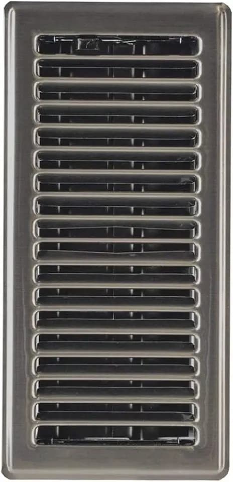 Rocky Mountain Goods Floor Register Vent for 4" x 12" Vent Openings (Actual Dimensions 13.25" x 5.375") - Contemporary Design - Brushed Nickel Finish - Steel Construction - Air Supply Lever