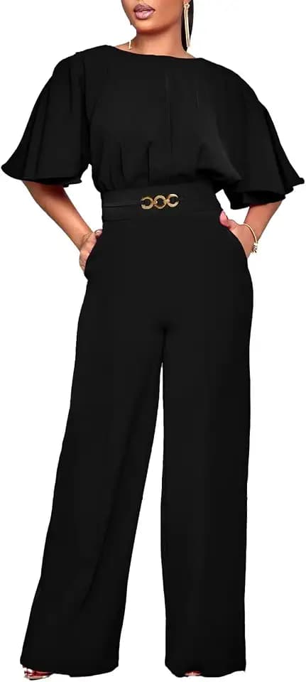 acelyn Elegant Jumpsuits for Women Dressy Plus Size Rompers with Pockets