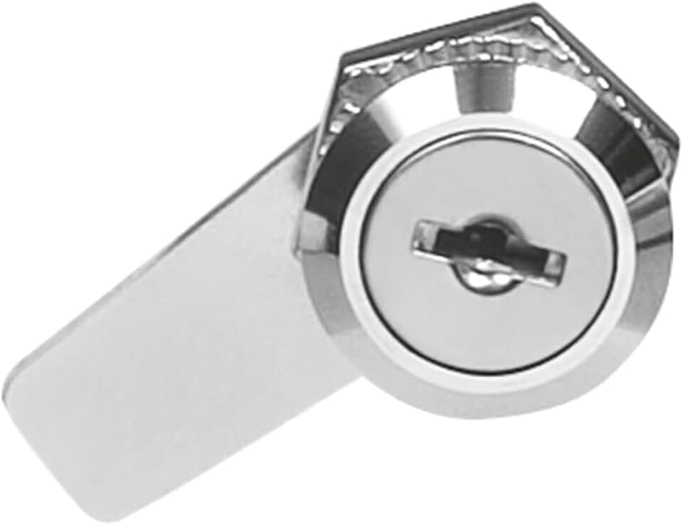 Amig - Briefkastenschloss aus vernickeltem Stahl mit gerader Klappe von 42 mm | Sicherheitsverschluss für Post mit 2 Schlüsseln im Rohwert | Maße: Ø18 x 16 x 42 mm | einfach zu installieren