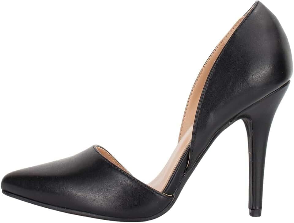 Damen High Heels Pumps, 7 cm Pfennigabsatz, Elegante Abendschuhe für Hochzeit & Party, Schwarz