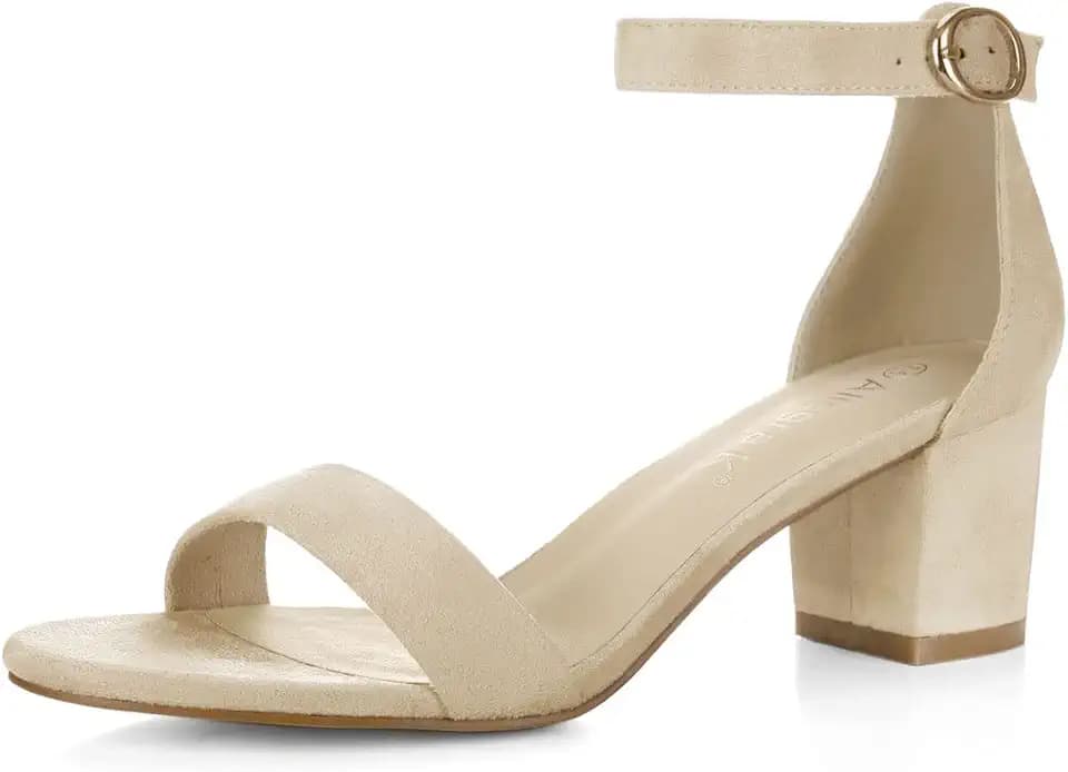 Allegra K Women's Open Toe Block Heel Ankle Strap Sandals