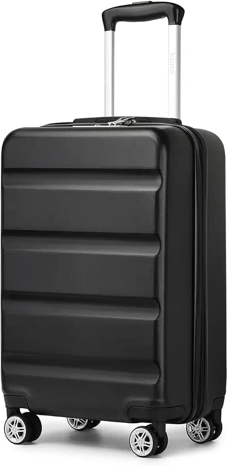 Kono Carry On Luggage 22x14x9 Airline Approved Lightweight Small Travel Suitcase with Spinner Wheels Hard Shell TSA Carry-On Black