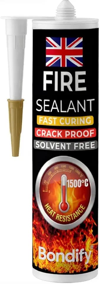 Feuerfester Schamottkleber bis 1500°C Schwarz Feuerzement für Holzöfen, LÖSUNGSMITTELFREI Kleber zur Kaminreparatur Ofenkleber Ofenbau, Grill & Feuerraum Hochtemperatur Silikondichtstoff