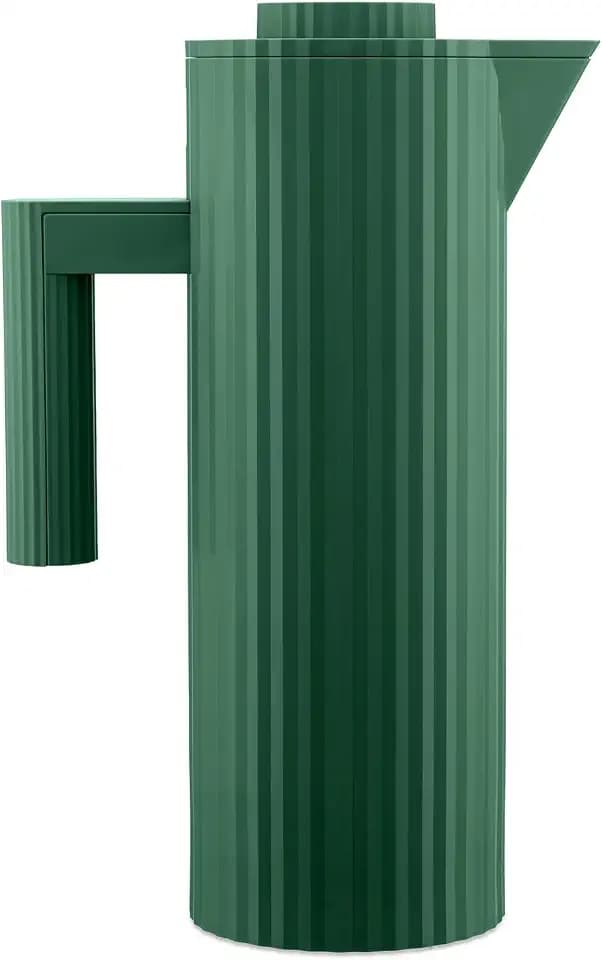 Alessi Plissé MDL12 GR - Design Isolierkanne, Doppelwandiges Inneres Isolierglas, aus Thermoplastischem Harz, 100 cl, Grün