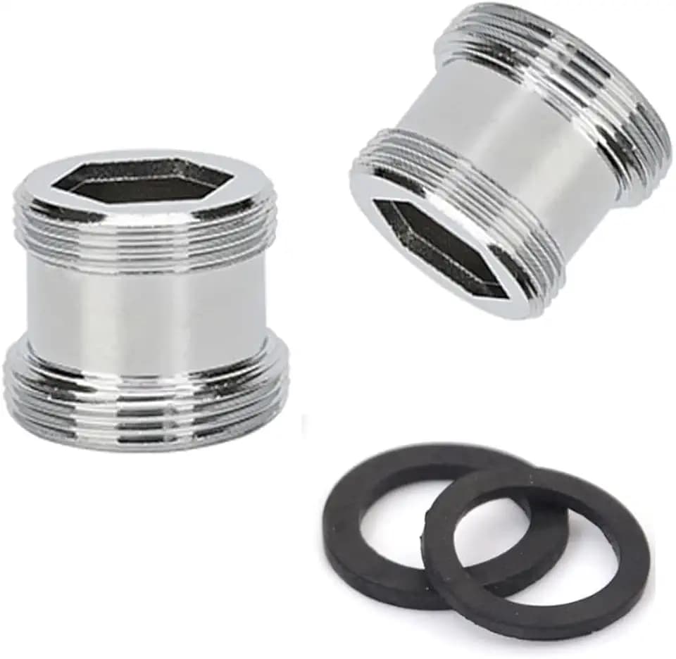 Wasserreiniger-Wasserhahn-Adapter, 22 mm, NPT Außengewinde auf Außengewinde, Luftsprudler für Bad und Küche, M22 – M19, 2 Stück